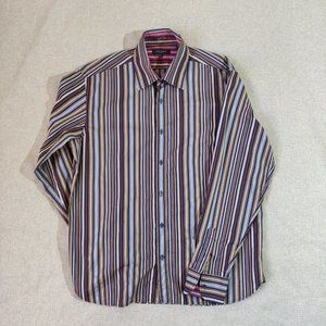 Ted Baker London Striped Button Down Shirt Size XL